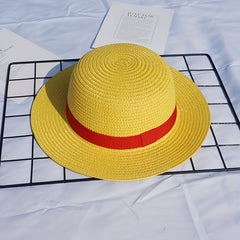 Yellow Nautical Straw Hat Summer Sun Hat Women Cosplay Fedora