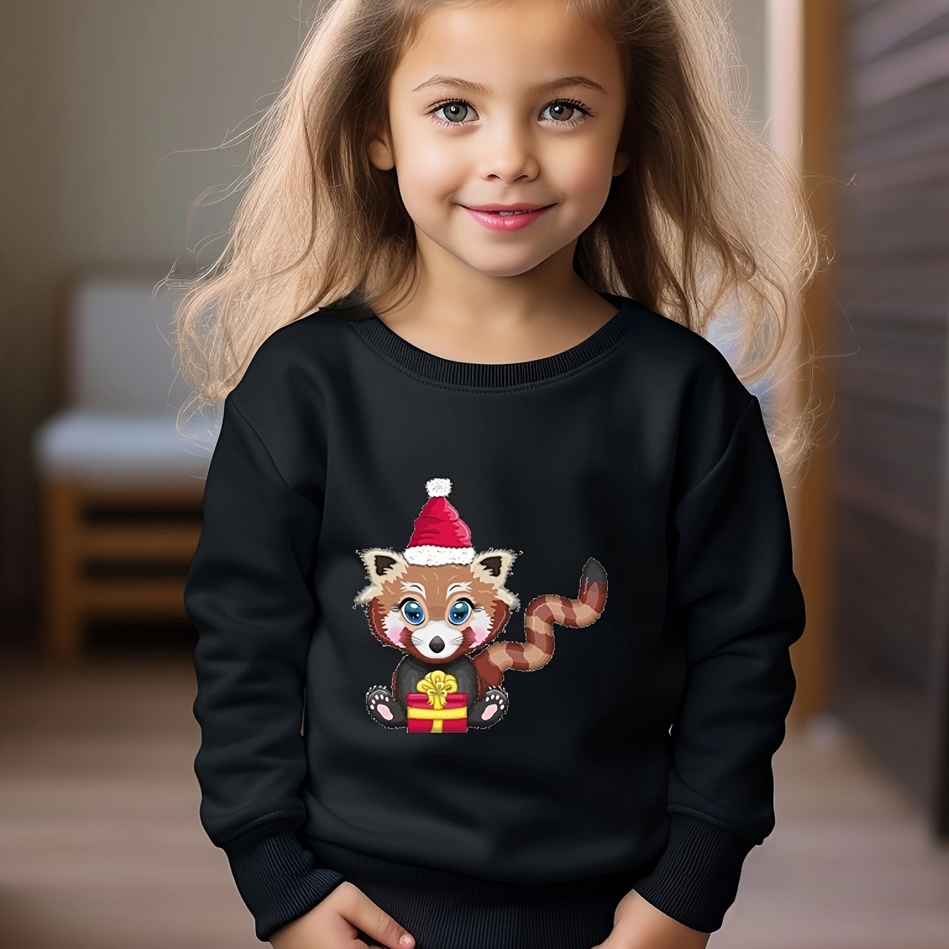 Toddler Kids Cartoon Christmas Animal Print Sweatshirt Top