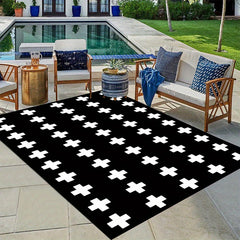 Waterproof Crystal Velvet Outdoor Rug Patio RV Camping Reversible