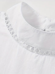 Casual Blouse Women's Plus Eyelet Embroidered Cap Sleeve Blouse