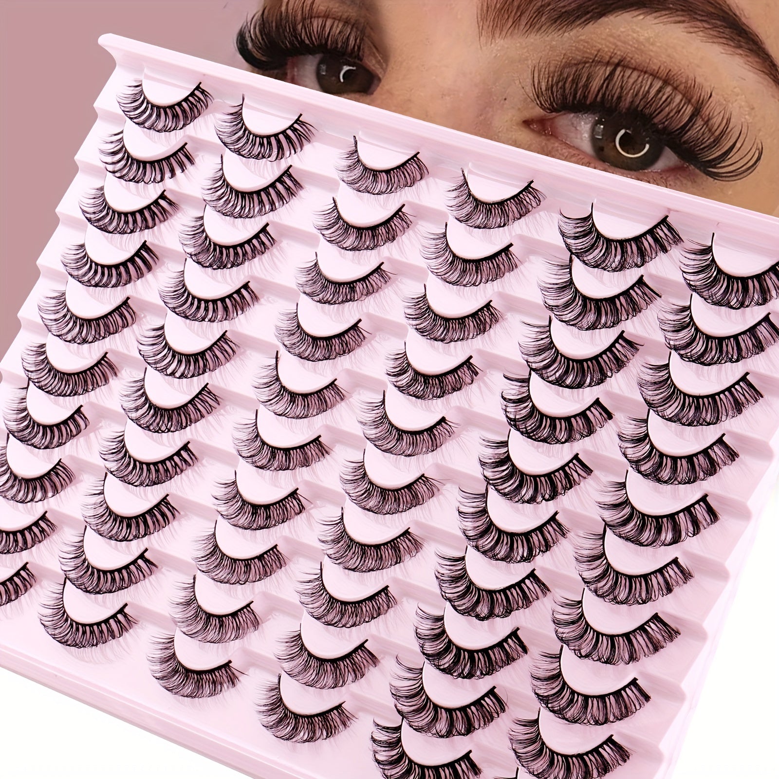 30 Pairs Daily Curling Thick Natural Fiber False Eyelashes