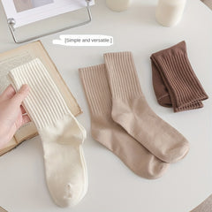 5 Pairs Ribbed Mid Tube Socks Women's Stockings