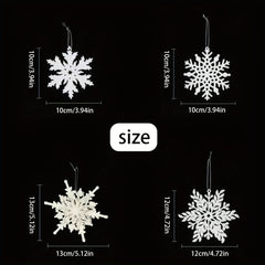 3 Christmas Snowflake Hanging Decorations for Tree & Venue