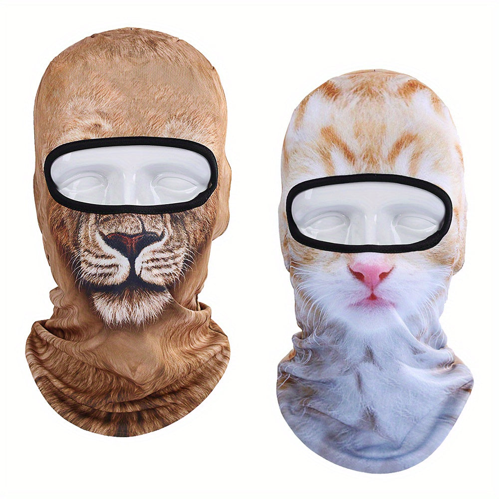 2PCS 3D Animal Balaclava Neck Warmer Full Face Mask