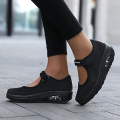 Backless Mesh Sneakers Air Cushion Slip on Walking Shoes Hook & Loop Fastener