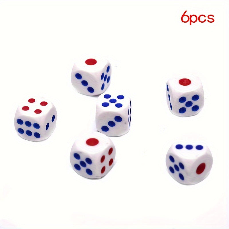 6pcs 10mm Round Corner Dice Clear Portable Table Game