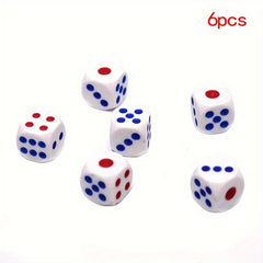 6pcs 10mm Round Corner Dice Clear Portable Table Game