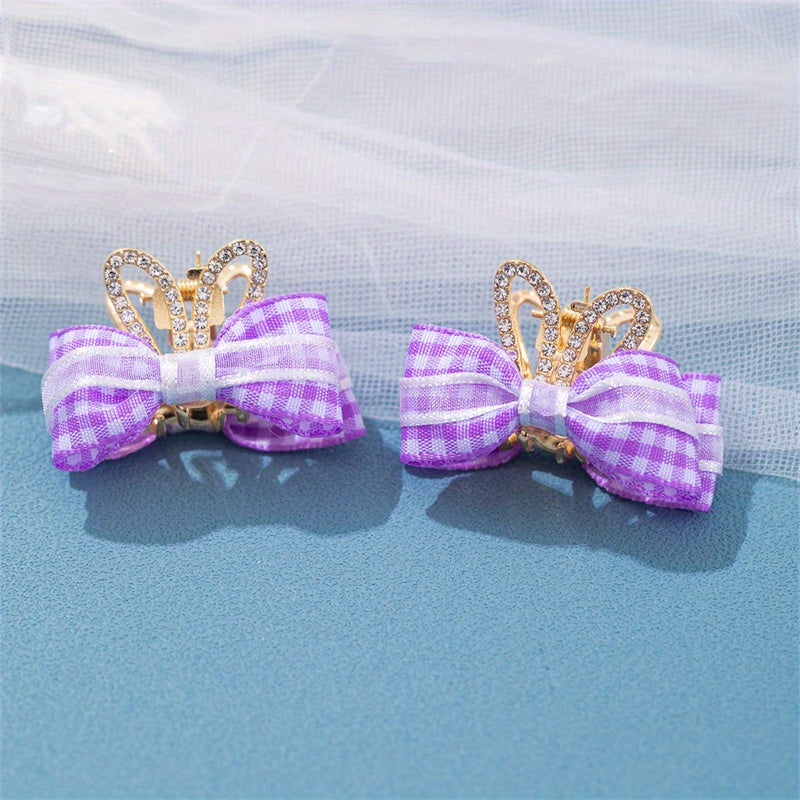 Children's Butterfly Bow Rabbit Ear Crown Hair Clip