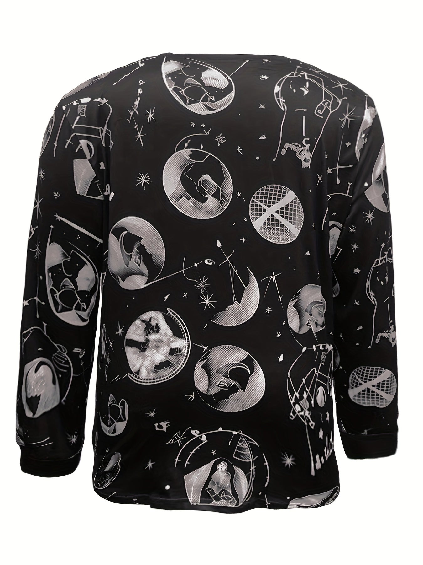 Goth Sports Top Women's Plus Graphic Print Long Sleeve Tee