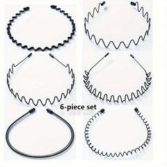 8pcs Water Wave Headbands Set Non clip Metal Hair Hoops Basic Hair Accessories