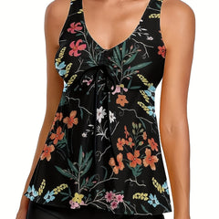 Women's Plus Floral Tankini Set & Boyshorts Swimsuit