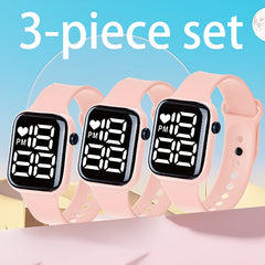 Boho Style Digital Watches Sporty Silicone Strap Plastic Case