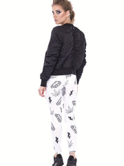 Money Print Skinny Leggings Casual Stretchy Women's Clothing