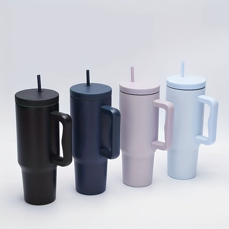 40oz Straw Tumbler Reusable Vacuum Double Wall Stainless Steel Cup