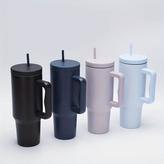 40oz Straw Tumbler Reusable Vacuum Double Wall Stainless Steel Cup