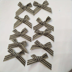 Pack Of 10 DIY Plaid Handknotted Mini Bow Ribbon