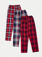 Colorblock Plaid Lounge Pants Casual & Comfy Bow Elastic Waistband