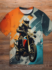 Men's Motorbiker Graphic Tee Casual Stretch Breathable