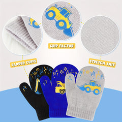 6 Pairs Children's Knitted Gloves Colorful Mittens Magic Full Finger Warm Gloves