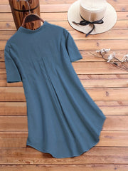 Women's Plus Floral Print Short Sleeve Button Shirt