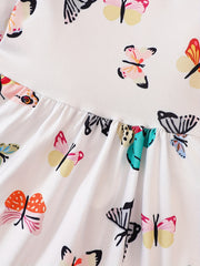 Baby Girls Butterfly Print Flying Sleeve Dress