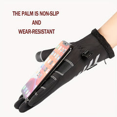 1Pair Waterproof Non-slip Touch Screen Gloves for Outdoor Activities