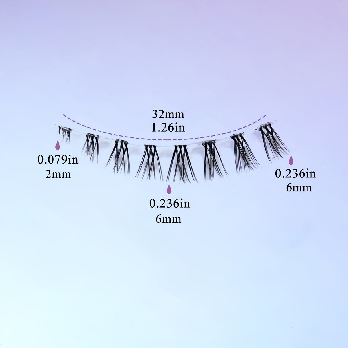 6 Pairs Bottom Lashes 3D Clear Band Natural Look Lower Eyelashes Wispy Kit