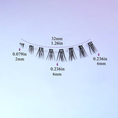 6 Pairs Bottom Lashes 3D Clear Band Natural Look Lower Eyelashes Wispy Kit