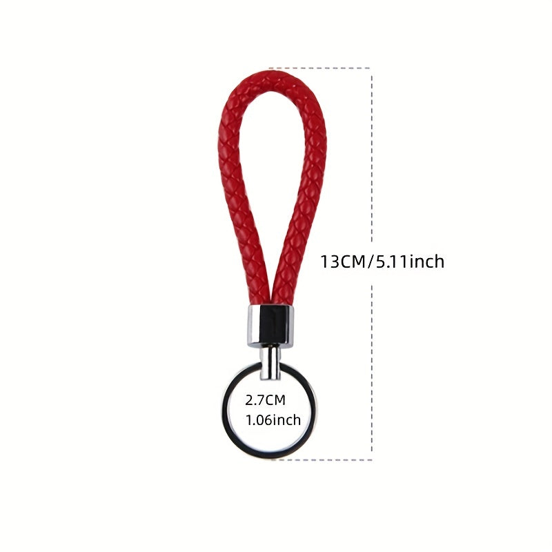 Men's Rotatable Woven Leather Horseshoe Buckle Keychain