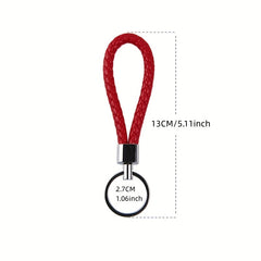 Men's Rotatable Woven Leather Horseshoe Buckle Keychain