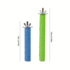 Natural Wood Parrot Perching Station with Molar Stick and Claw Grinding Perches