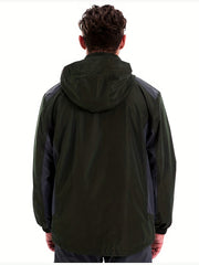 Men's Thermal Fleece Skiing Hooded Jacket Windproof & Waterproof Windbreaker