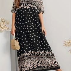 Daisy Print Kaftan Dress for Women