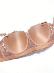 Floral Balconette Bra Lace Push-Up Lingerie