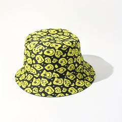 Yellow Face Full Print Bucket Hat Unisex Lightweight Sunscreen Cap