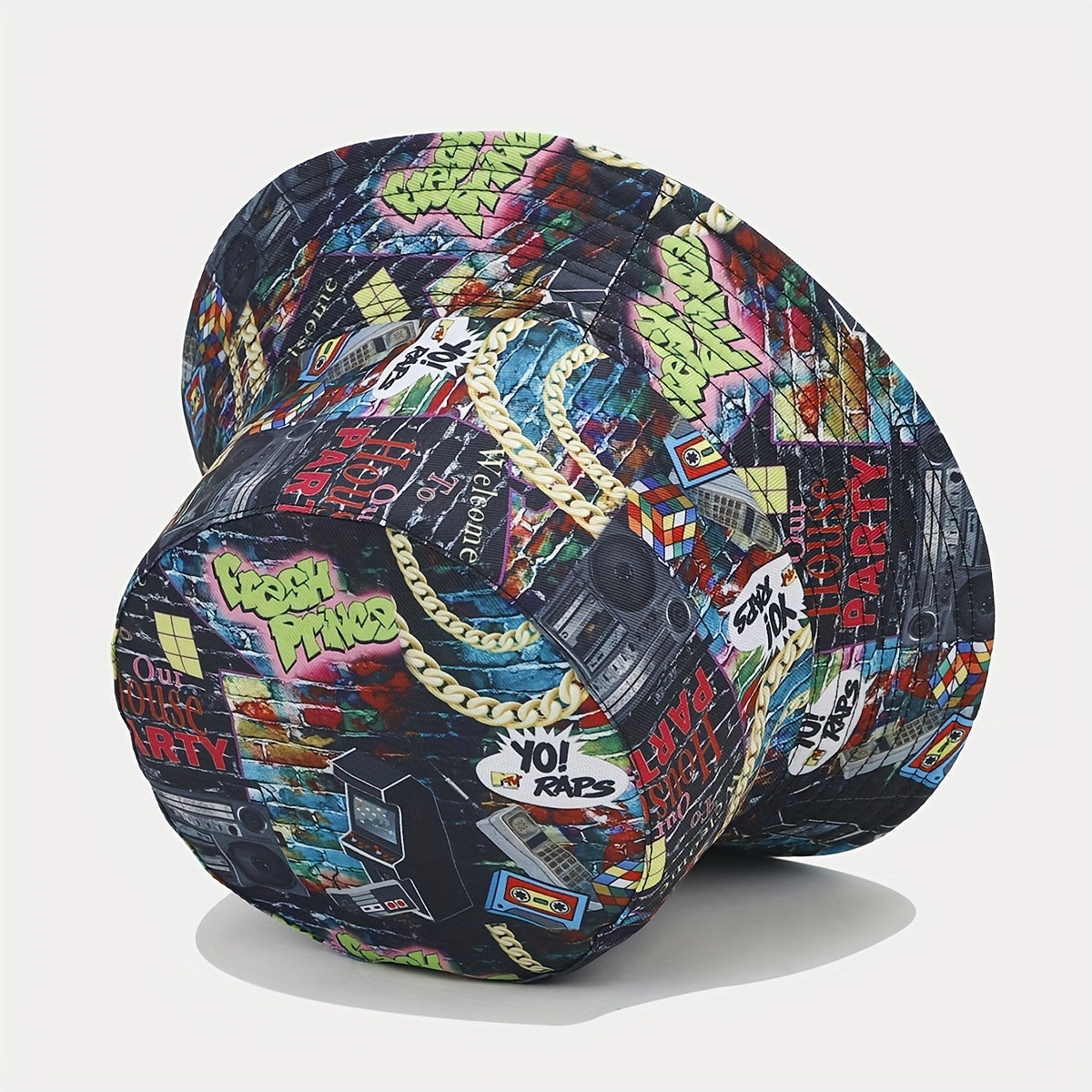 Classic Nostalgic Graffiti Double sided Fisherman Hat