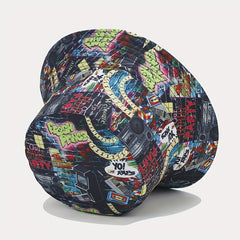 Classic Nostalgic Graffiti Double sided Fisherman Hat