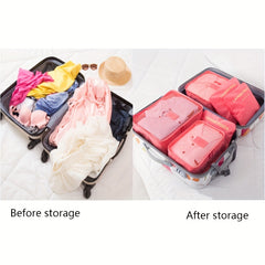 6-Pc Solid Lightweight Luggage Bag Set Travel Storage Organizer