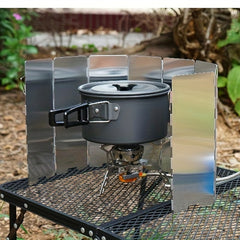 XENCN Camping Stove Windshield Ultralight Foldable Aluminum Alloy 10 Pieces