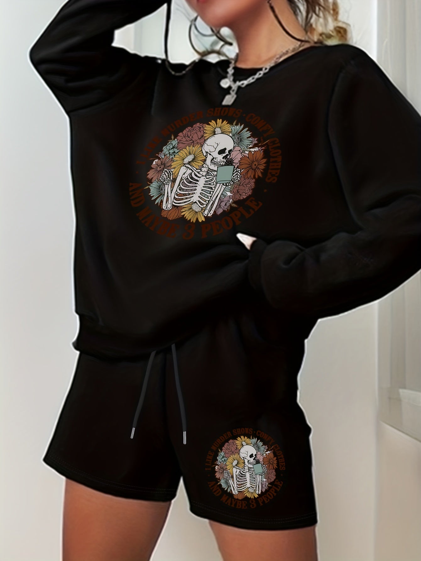 Halloween Sweatshirt & Shorts 2 Pc Set
