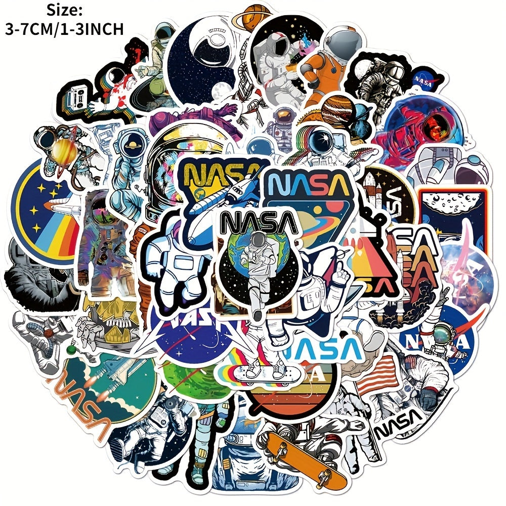 50pcs Astronaut Series Stickers Motorcycle Laptop Cup Waterproof Stickers