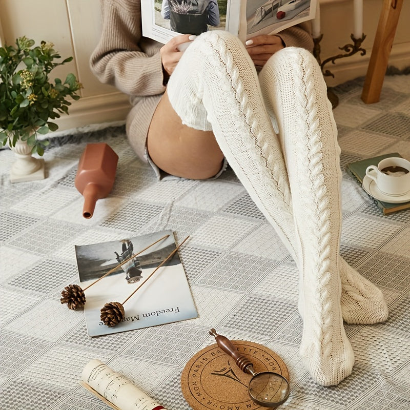 Knitted Thigh High Socks Women's Stockings & Hosiery
