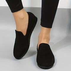 Women's Solid Flat Slip On Round Toe Non slip Lightweight Slides Shoes