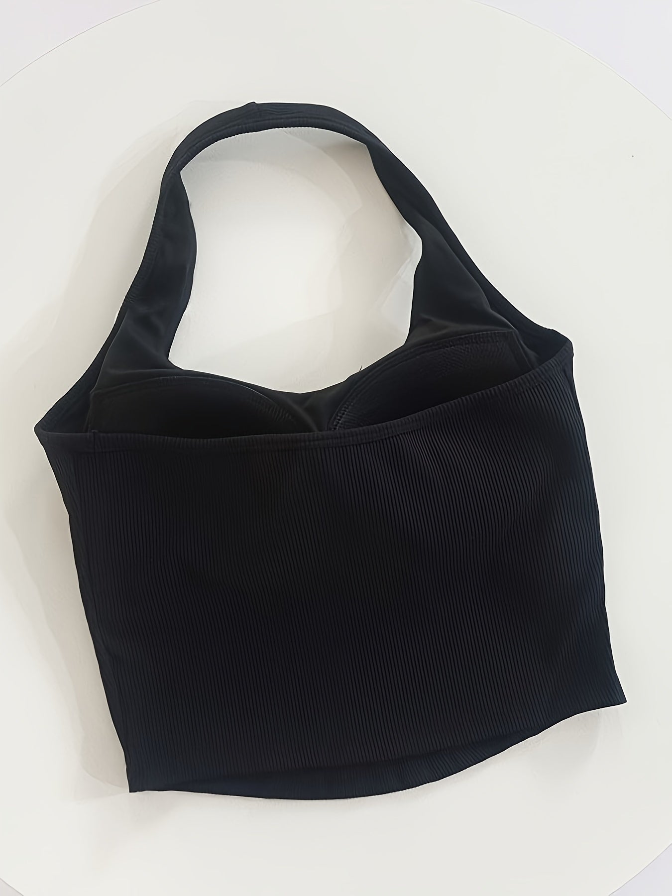 Halter Neck Sports Bra Fixed Cup Fitness Shockproof Sports Bra