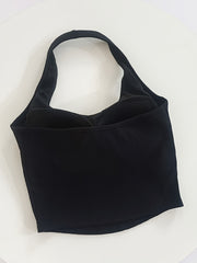 Halter Neck Sports Bra Fixed Cup Fitness Shockproof Sports Bra