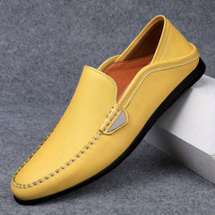 Men's No Tie Slip-On Leather Loafer Shoes