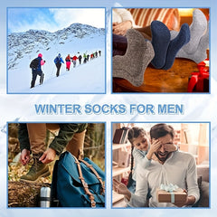 Men's Winter Wool Warm Socks Thick Thermal Hiking Crew Socks
