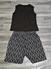 3-Piece Casual Outfit: Tank Top, Print Shorts & Cape