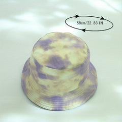 Tie Dye Print Bucket Hat Reversible Sunscreen Beach Fisherman Cap
