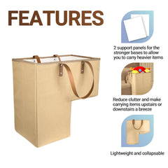 Stair Basket with Handles - Foldable Storage Solution for Stairs